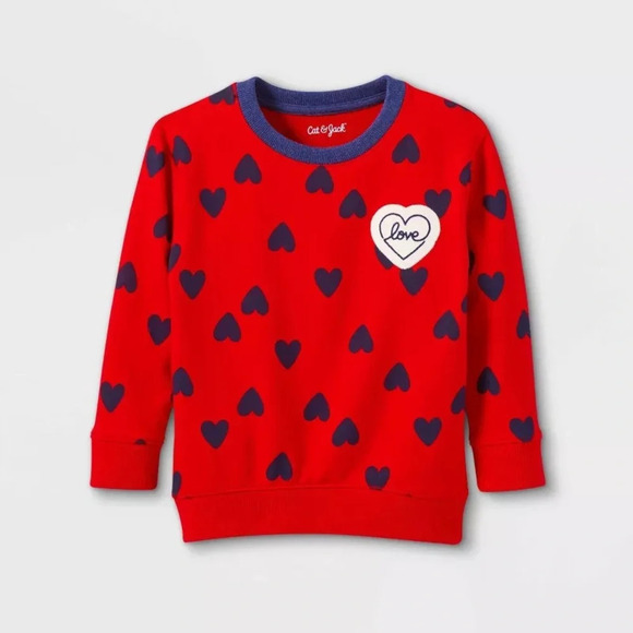 Cat and Jack Unisex Hearts Sweater | 2T - Picture 1 of 6